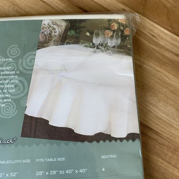 Tablecloth Hometrends Select Satin Stripe Visa Bone Color 60 x 84 Oval New - Picture 10 of 11